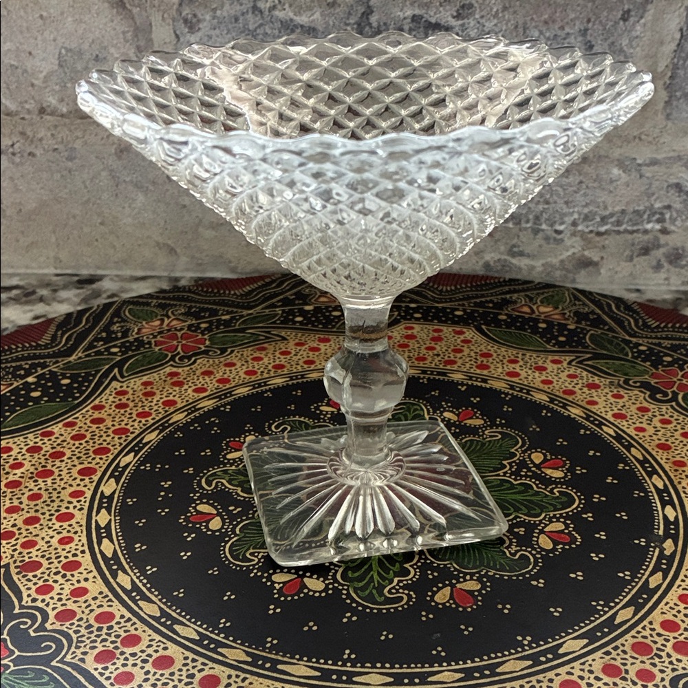 Vintage Anchor Hocking Miss America Depression Glass Compote